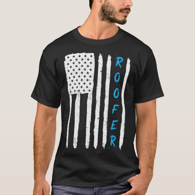 Camiseta Roofer American Flag Roofing Para Roofers MP (Frente)