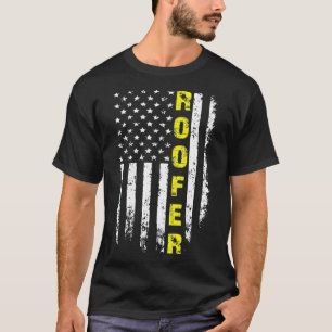 Camiseta Roofer Com Bandeira Americana Tofing Engraçado Pr