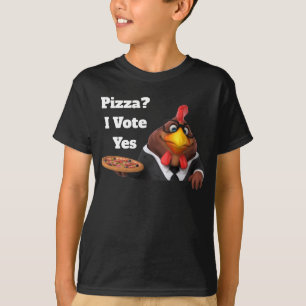 Camiseta Rooster 3D Universe Cute Com Pizza