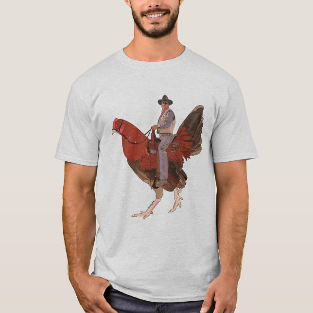 Camiseta Rooster Cogburn em um galo (Frente)