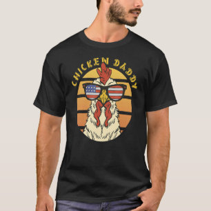 Camiseta Rooster EUA Óculos escuros Pai de frango Retro EUA