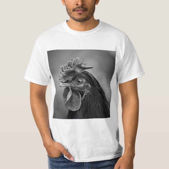 Camiseta Rooster Preto e Branco (Frente)