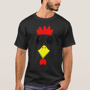 Camiseta Rooster Rooster Face Galinha Halloween Costume Eng