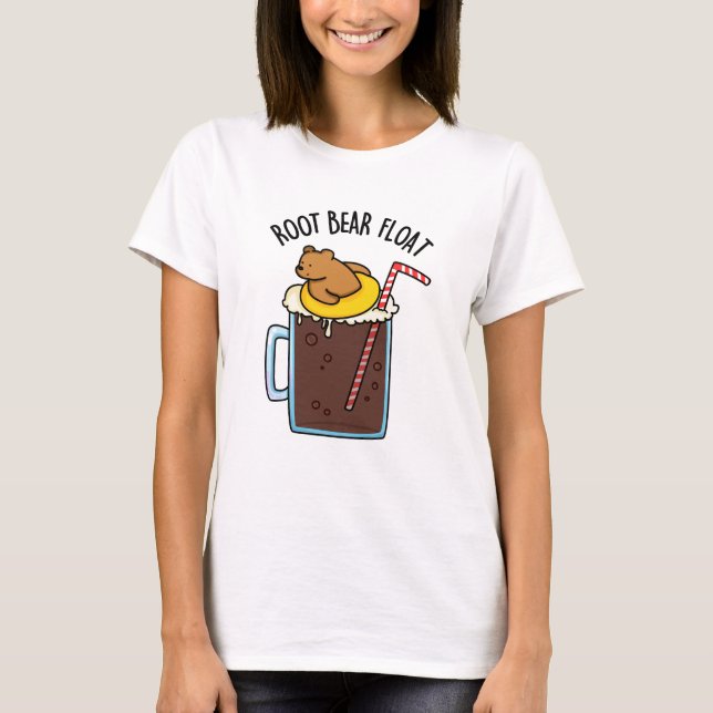 Camiseta Root Bear Flutuando Cerveja Root Engraçado (Frente)