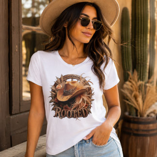 Camiseta Rooted Vintage Western Cowboy Hat Floral Boho