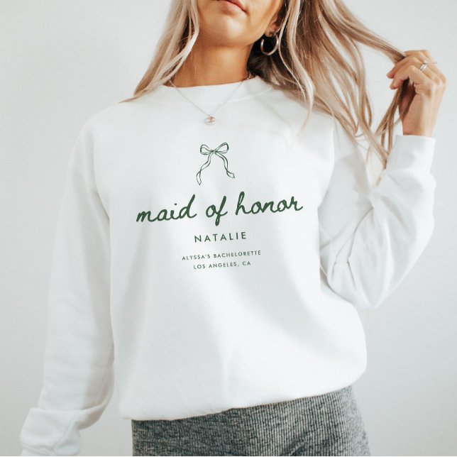 Camiseta Ropa de Dama de Honra com Rótulo Moderno Coquette  (Criador carregado)