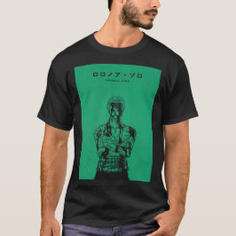 Camiseta Roronoa Zoro Green Manga Style Illustration