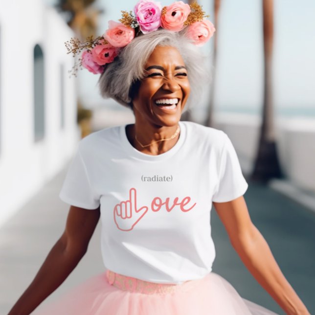 Camiseta Rosa ASL e Cinza Radiam Amor (Criador carregado)