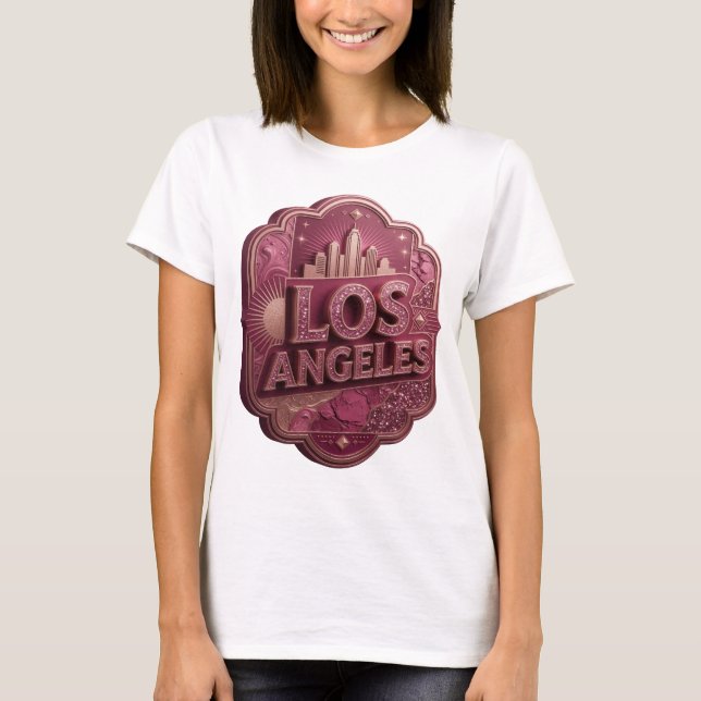 Camiseta ROSA ATRATIVA LOS ANGELES (Frente)