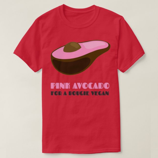 Camiseta Rosa Avocado para A Bougie Vegan (Frente do Design)