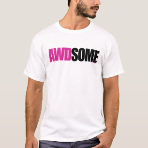 Camiseta rosa awdsome logo1