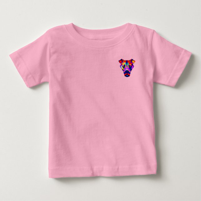 Camiseta rosa bebê de Alexander's Dog com bolso (Frente)
