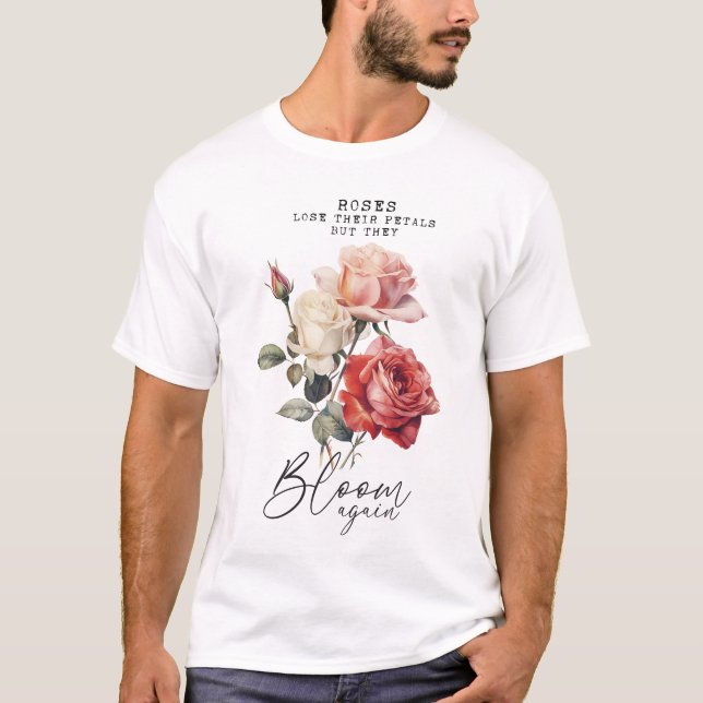 Camiseta Rosa Bloom Novamente Inspiracional (Frente)