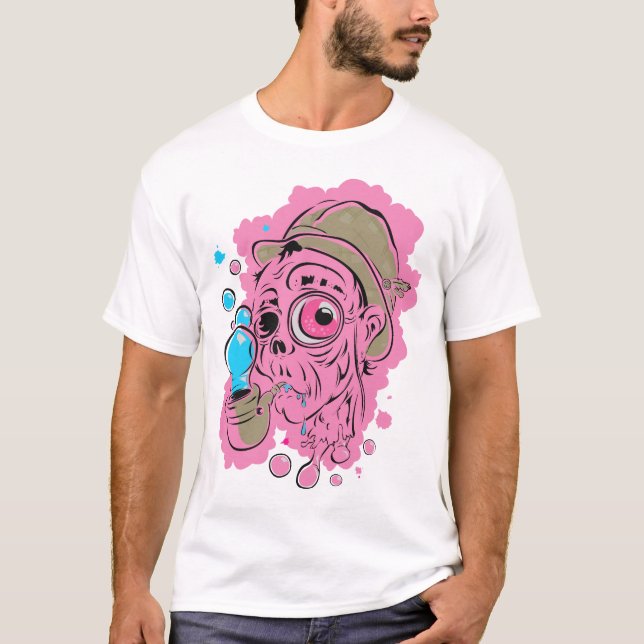 Camiseta ROSA borbulhante da confusão (Frente)