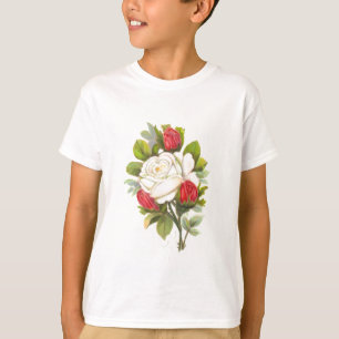 Camiseta Rosa branco com botões vermelhos