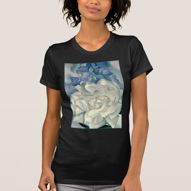 Camiseta Rosa branco impressionante e Larkspur de Geórgia (Frente)