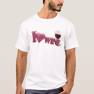 Camiseta Rosa Caprichoso EU AMO VINHO Arte Vestível