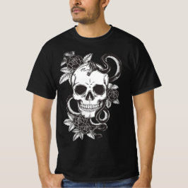 Camiseta Rosa Caveira e Cobra
