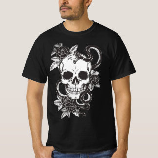 Camiseta Rosa Caveira e Cobra