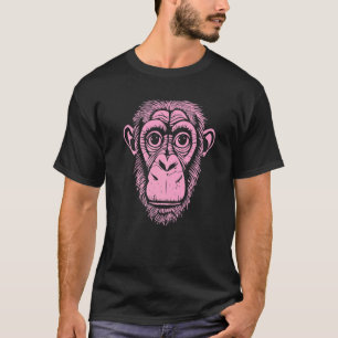 Camiseta Rosa claro Chimpanzé Ape Não Macaco Chimp