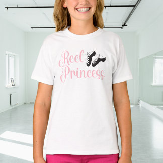 Camiseta Rosa claro de dança irlandesa reel Princesa Calçad
