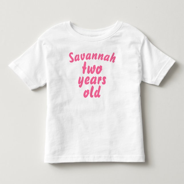 Camiseta Rosa com Babados Menina de Dois Anos (Frente)