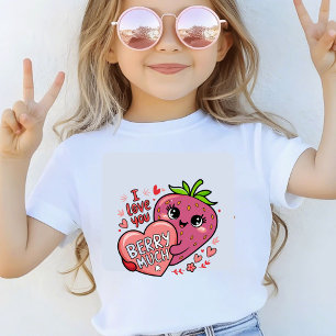 Camiseta Rosa com Estampa Kawaii de Morango Fofo