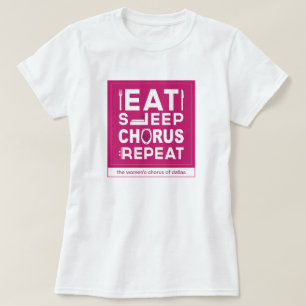 Camiseta Rosa Comer Dormir Coro Repetir Bloco