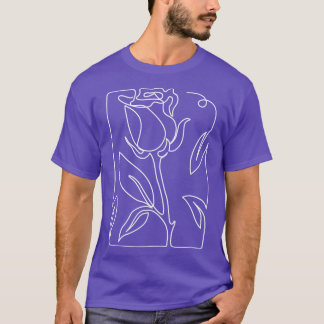 Camiseta Rosa Continuous Line Art