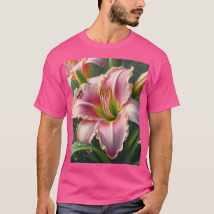 Camiseta Rosa Daylily Floral
