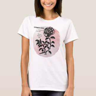 Camiseta Rosa de algodão a rosa - Mágica da avó
