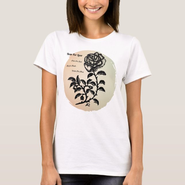 Camiseta Rosa de Algodão do Amor em Pêssego (Frente)