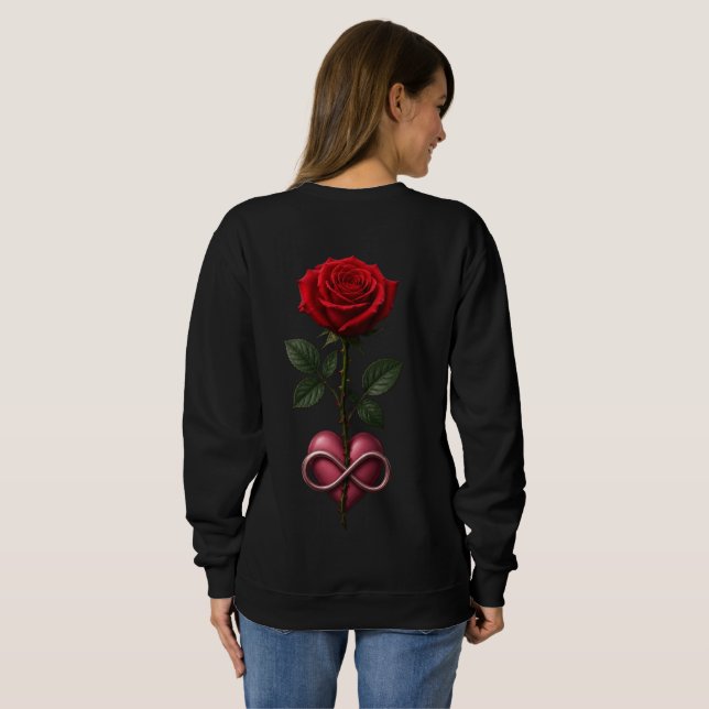 Camiseta Rosa de Amor Infinito (Parte Traseira Completa)