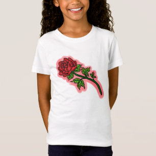 Camiseta rosa de aquarela feminina