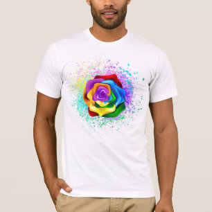 Camiseta Rosa de arco-íris colorido