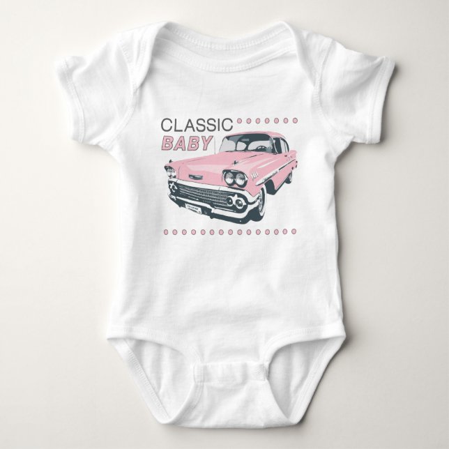 Camiseta Rosa de bebê clássico (Frente)