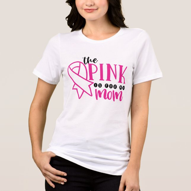 Camiseta Rosa De Consciência Do Cancer Da Mama Para Minha M (Frente)