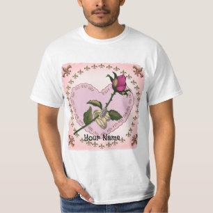 Camiseta Rosa de Corações do Coração