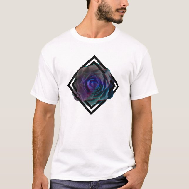 Camiseta Rosa de enquadramento geométrico (Frente)