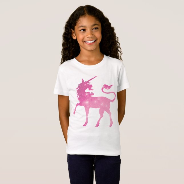 Camiseta rosa de fantasia de unicórnio (Frente Completa)
