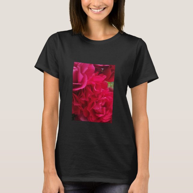 Camiseta Rosa de Flor de Verão feminino (Frente)
