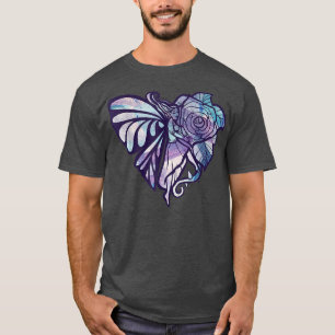 Camiseta Rosa de Jardim de Leite Roxo