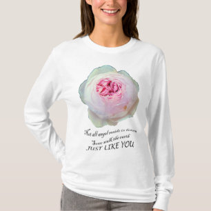 Camiseta Rosa de jardinagem de anjo Rosa do Jardim Inglês