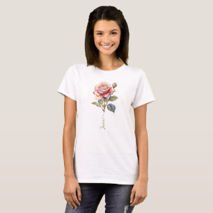 Camiseta Rosa de Junho - Flor do Mês de Nascimento