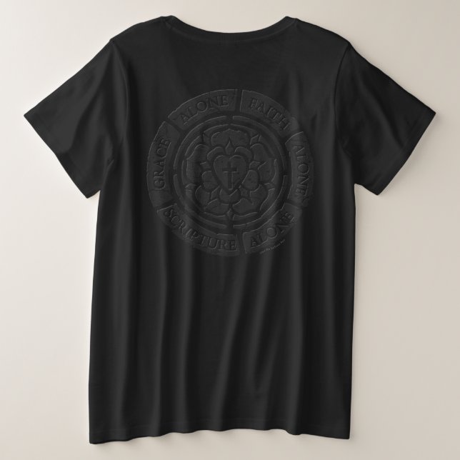 Camiseta Rosa de Lutero de Pedra Envelhecida (Verso do Design)