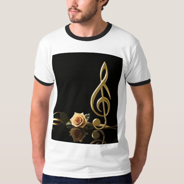 Camiseta Rosa de Nota Musical (Frente)