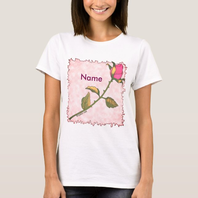Camiseta rosa de rosa (Frente)
