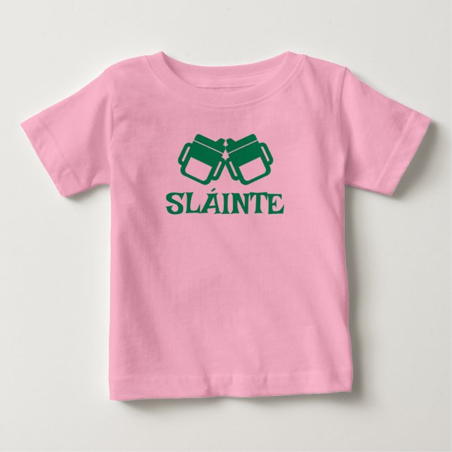 camiseta rosa de Sláinte para bebe (Frente)