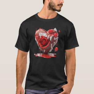 Camiseta Rosa Dia de os namorados Namorado Hemorragia