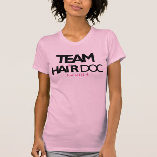 Camiseta Rosa do Doc 911 do cabelo da equipe (Racerback)